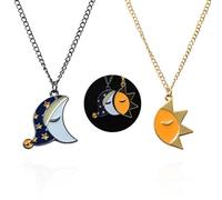 LANWLOSI FNAF Collana dell'amicizia con sole e luna, da donna, collana smaltata con sole e luna FNAF, regalo per amici, Zinco, Nessuna pietra preziosa