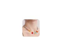 LANWLOSI Gummy Bear Collana per le donne Acrilico Gummy Bear Collana con ciondolo colorato Seed Bead Choker Candy Color Teddy Bear Collana di fascino Gioielli alla moda Regali, Metallo, Nessuna pietra