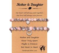 LANWLOSI Set di 2 braccialetti coordinati per madre e figlia, per festa della mamma, compleanno, regali di Natale per mamma D-aughter, Large, Metallo, Nessuna pietra preziosa
