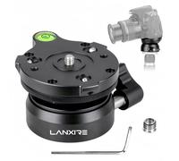 Lanxire Testa per treppiede Base di livellamento Testa di livellamento Mezza sfera con filettatura da 1/4" e livella a bolla offset per DSLR Canon Nikon Sony