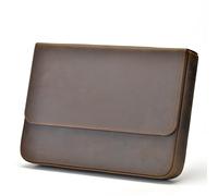 Lanxivi Custodia in pelle per penna stilografica, colore nero, caffè e vintage, realizzata a mano in vera pelle, Vintage, Retro