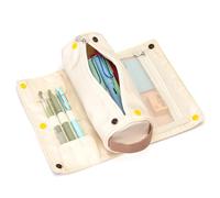 Lanxivi Grande Capacità Matita Caso Roll Up Design Multifunzionale Portamatite Sacchetto di cancelleria Penna, arancione, 8 x 3.6 x 3.3 Zoll, 2 in 1
