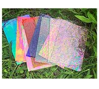Lanyani 12 fogli di vetro colorato iridescente, confezioni di vetro per mosaico, colori assortiti, trasparenti, opachi e colorati