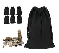 Lanyani 6er-Pack Bank-M nzgeld-Bargeldbeutel, 30,5 x 43,2 cm, Canvas-Einzahlungs-/Wechselgeld-Transitbeutel mit Kordelzug, strapazierf hig, Schwarz
