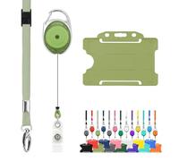 Lanyards Tomorrow.co.uk Confezione tripla di cordino retrattile e porta badge di LanyardsTomorrow - Il set include un cordino singolo semplice, moschettone estensibile Yoyo Reel Clip e porta carta d'i