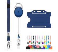 Lanyards Tomorrow.co.uk Trio di cordino retrattile e porta badge in confezione tripla di LanyardsTomorrow - Il set include un cordino singolo semplice, un moschettone estensibile Yoyo Reel Clip e un p