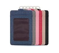 LanyardsTomorrow - Porta badge in pelle sintetica in poliuretano, con tripla identità e 3 passaggi, per contenere tre carte da 86 mm, 54 mm, cr80, formato da 1 pezzo, colore: rosa
