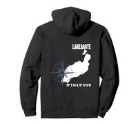 Lanzarote Atlantico Isola Coordinate Mappa Vacanze Felpa con Cappuccio