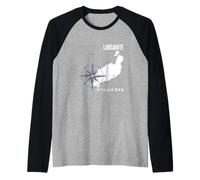 Lanzarote Atlantico Isola Coordinate Mappa Vacanze Maglia con Maniche Raglan