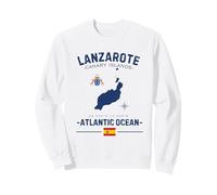 Lanzarote Isole Canarie Vacanza Spagna Bandiera GPS Mappa Felpa