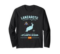 Lanzarote Isole Canarie Vacanza Spagna Bandiera GPS Mappa Maglia a Manica
