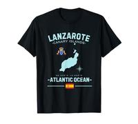 Lanzarote Isole Canarie Vacanza Spagna Bandiera GPS Mappa Maglietta