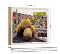 Lanzarote | Spagna | Jardin de Cactus | Targa in legno | 18 cm x 12 cm