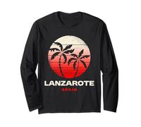 Lanzarote Spagna Palma Spiaggia Tramonto Design Maglia a Manica