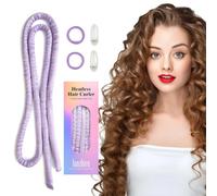Lanzhire Fascia arricciacapelli per capelli lunghi e corti, per ottenere ricci senza calore mentre dormi, viola