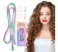 Lanzhire Fascia arricciacapelli, per ottenere ricci senza calore mentre dormi, per capelli lunghi e corti, viola tie-dye