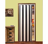LANZI STIL Porta a soffietto mod. Jolly|pronta per l’installazione|prodotto anche riducibile sul posto|mis. cm da 82 a 132 x 220 H| facile da montare| con istruzioni e video (120x220 H, Avorio-Nero)