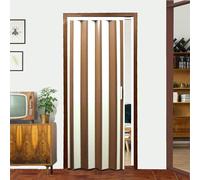 LANZI STIL Porta a soffietto mod. Jolly| pronta per l’installazione|prodotto anche riducibile sul posto|mis. cm da 82 a 132 x 220 H|facile da montare| con istruzioni e video (94x220 H, Avorio-Noce)