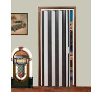 LANZI STIL Porta a soffietto mod. Jolly| pronta per l’installazione|prodotto anche riducibile sul posto|mis. cm da 82 a 132 x 220 H|facile da montare| con istruzioni e video (94x220 H, Grigio-Nero)