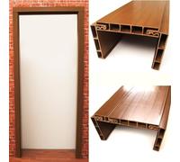 LANZI STIL Telaio in PVC Universale per Vani Passaggio e Porte a Soffietto|H 220cm Riducibile ed estensibile|Cornice di Rifinitura|Kit Completo con Mostre viteria, schema di montaggio|Bianco o Marrone