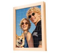 LANZOL Puzzle personalizzato con cornice, 70 pezzi, animali domestici, ritratti, paesaggi, idee regalo per familiari, amici e persone care (verticale, 20 x 15 cm)