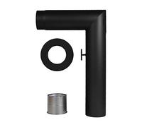 lanzzas canna fumaria camino tubo tubo set 3tlg. con valvola a farfalla 1 X 90 ° inclinata in acciaio 2 mm Senotherm Ø 150 mm