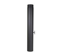 LANZZAS Tubo per stufa 1000 mm con valvola a farfalla, diametro DN 130 mm, colore: grigio ghisa - altri tubi della nostra gamma.