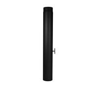 LANZZAS Tubo per stufa 1000 mm con valvola a farfalla, diametro DN 130 mm, colore: nero - altri tubi della nostra gamma.