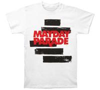 LAO CHEN PI Mayday Parade Men's Lines T Shirt White L