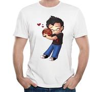 LAO CHEN PI Men's Markiplier And Tiny Box Tim Cartoon Round Neck T Shirts White XXL