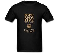 LAO CHEN PI Men's Simple Minds Heart Short Cotton T Shirt Black S