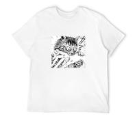 LAO CHEN PI Tomie Junji Ito Shirt Homme Summer Tops Short Sleeve Cotton Vintage Style White L