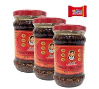 Lao Gan Ma Crispy Chilli in olio, 210 g, confezione da 3 pezzi, peperoncini croccanti in olio piccante, Trinovi