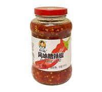 Lao Gan Ma Salsa Piccante Duojiao con Peperoncino Fermentato Tritato 750g - Condimento Cinese Autentico per Noodle, Riso o Piatti Saltati in Padella