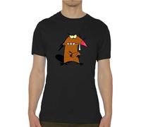 LAO-WANG Casual T-Shirt Angry Beavers Daggett Dag Cartoon Art Men's Black 3XL