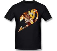 LAO-WANG Unisex T-Shirt Men's Fairy Tail Short SleeveBlack Black 3XL