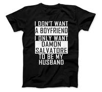 LAO-ZHANG Damon Salvatore Is My Boyfriend T Shirt Funny Vintage Gift for Men 3XL