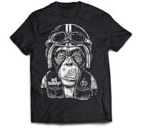 LAO-ZHANG Hell Monkeys 1% T-Shirt Biker Motorcycle Rider Punk Heavy Metal Funny Design Short-Sleeved Shirt Top 3XL