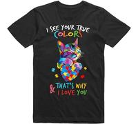 LAO-ZHANG I See Your True Colors That Why I Love You T-Shirt - Love Cat T-Shirt M
