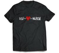 LAO-ZHANG ICU Nurse Heart Printed T Shirt Birthday Gift Casual Wear Summer Shirt Tops XL