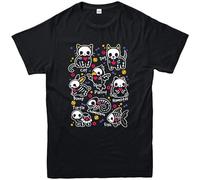 LAO-ZHANG Pet Skeletons Funny T-Shirt Halloween Adorable Animals Skeletons Funny Gift Top?Top Sweatshirt Short Sleeve L