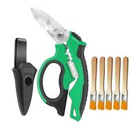 LAOA Forbici da elettricista con seghettatura in acciaio inox da 8 pollici, impugnatura confortevole e protezione per forbici con 5 spazzole