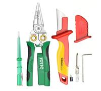 LAOA Pinza spelafili 8 in 1 per tagliare, tirare fili, forbici per raschiare, pressare fili, con test di tensione, con lama isolante LA321712