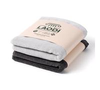 LAODI Set di 2 asciugamani premium - 50 x 100 - Set di 2 colori - Grigio Antartide + Grigio Temporale - 100% Cotone - 570 g/m² - Prodotto in Portogallo