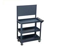 Laohucai Carrello meccanico in metallo, carrello portautensili a 3 ripiani, cassettiera portautensili su ruote con pannello forato, 2 freni, per garage, e officina di riparazione(Gray,A)