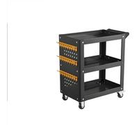 Laohucai Carrello meccanico in metallo, carrello portautensili a 3 ripiani con pannello forato, capacità 880 libbre, per garage, officina, magazzino, officina di riparazione(Black)