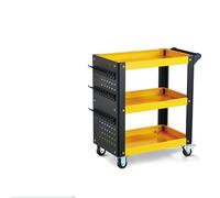 Laohucai Carrello meccanico in metallo, carrello portautensili a 3 ripiani con pannello forato, capacità 880 libbre, per garage, officina, magazzino, officina di riparazione(Orange)