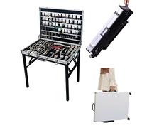 Laohucai Espositore per Gioielli Pieghevole, espositore per bracciali Pieghevole, con Supporto di Fissaggio e Ruote, per collane, Orecchini, bancarella del Mercato Notturno(M 27.5X19.68X44.88IN)