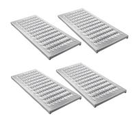 Laohucai Griglia di drenaggio in Acciaio Inox, Griglie di drenaggio per Pavimenti di cucine Commerciali, 4 Pezzi L22,8, per impieghi gravosi, per Cortile, Fattoria, Giardino(Silver,W25cm/9.84in)