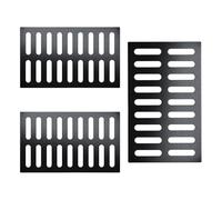 Laohucai Griglia di Scarico in ghisa, Robusta Copertura per Canale di Scarico, Portata 3000 kg, per Pavimento di Cortili/Garage, per Strade, Cortili, Garage e Rampe(3pcs,W25cm/9.8in)